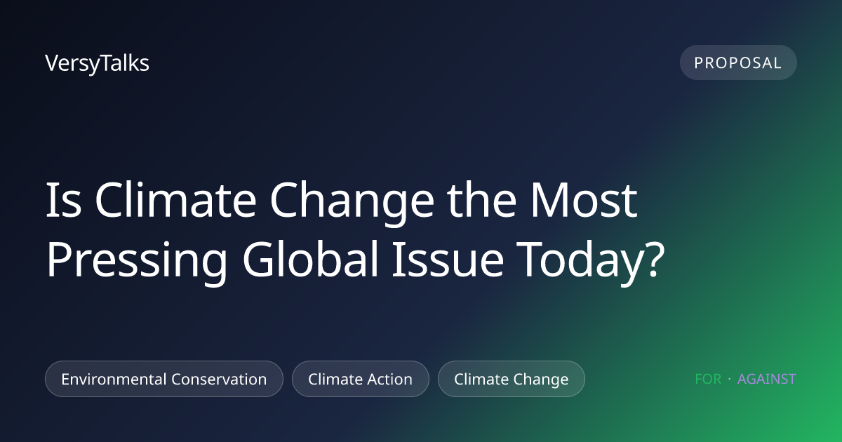 Is Climate Change the Most Pressing Global Issue Today? | VersyTalks