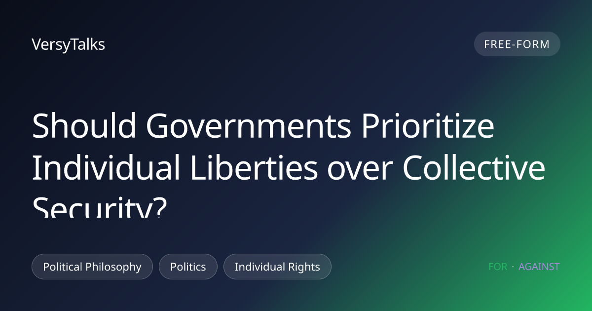 Should Governments Prioritize Individual Liberties over Collective ...