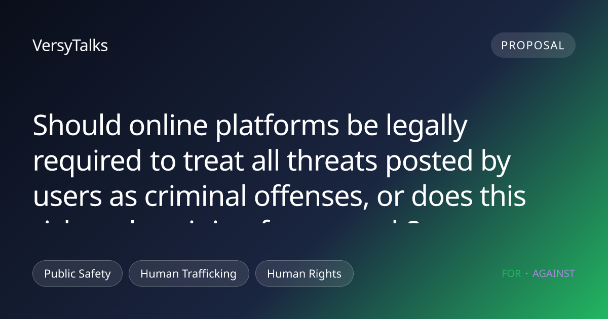 Should online platforms be legally required to treat all threats posted ...